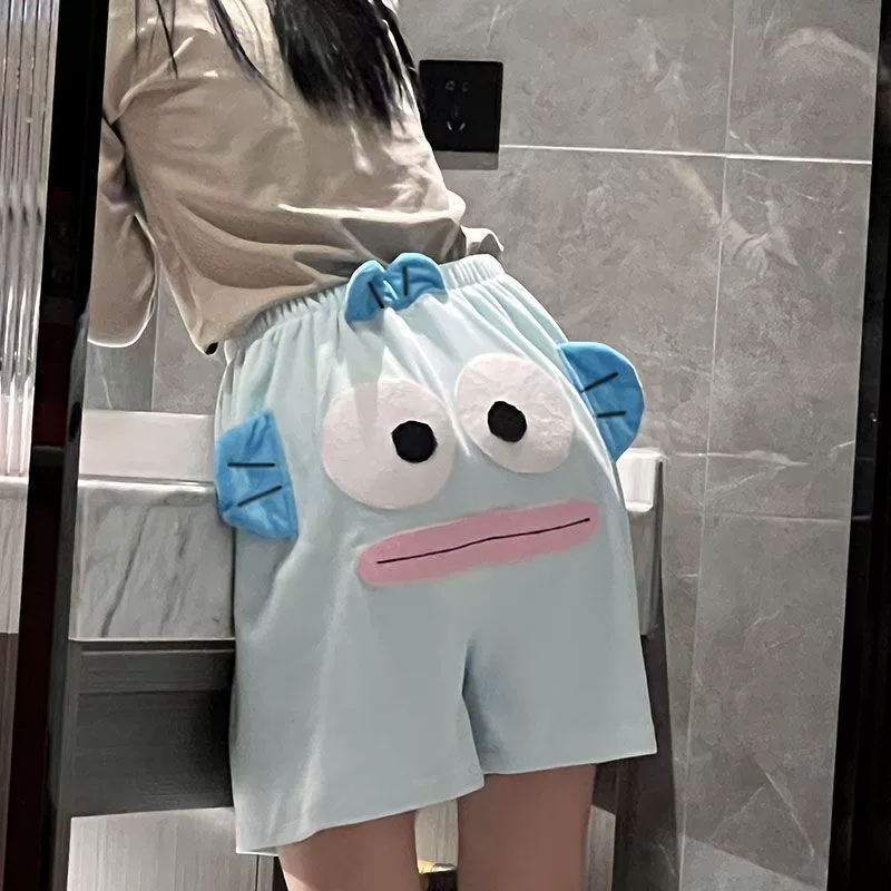 Шорты «Уродливая рыба» для девочек, пижамы, слон Дамбо, забавные шорты «Уродливая рыба», свободные повседневные шорты «Свинка»