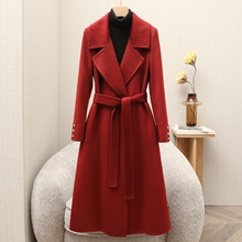 双面羊绒大衣女2025秋冬新款赫本风收腰修身显瘦高级感羊毛呢外套