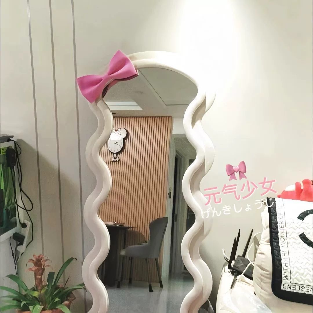 Реквизит «сделай сам», напольное зеркало, зеркало с бантом, большое зеркало в полный рост, подвесные настенные украшения, липкие креативные самодельные украшения