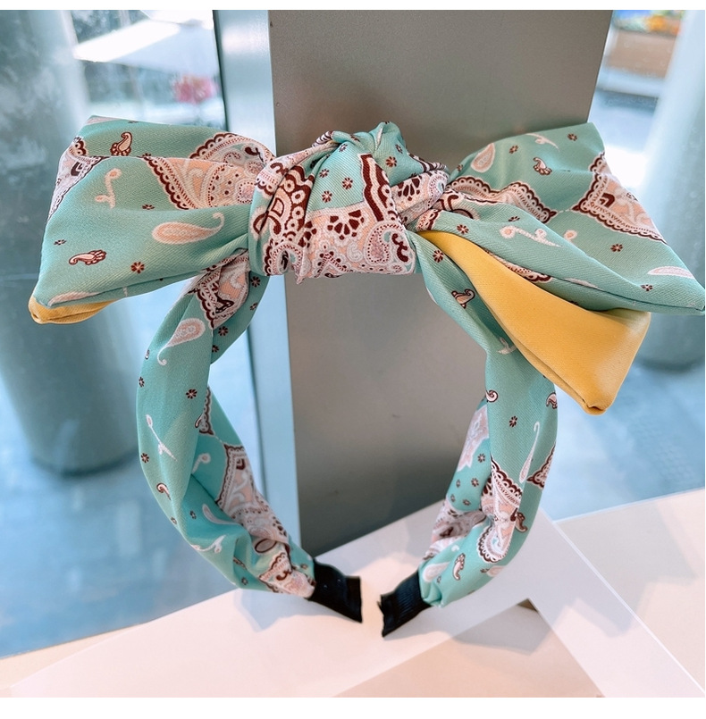 Korean Big Bow Contrast Color Macaron Headband display picture 4