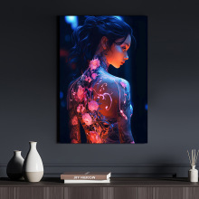 跨境专供高清无框帆布画人物玄关过道家居挂画亚马逊批发帆布画芯