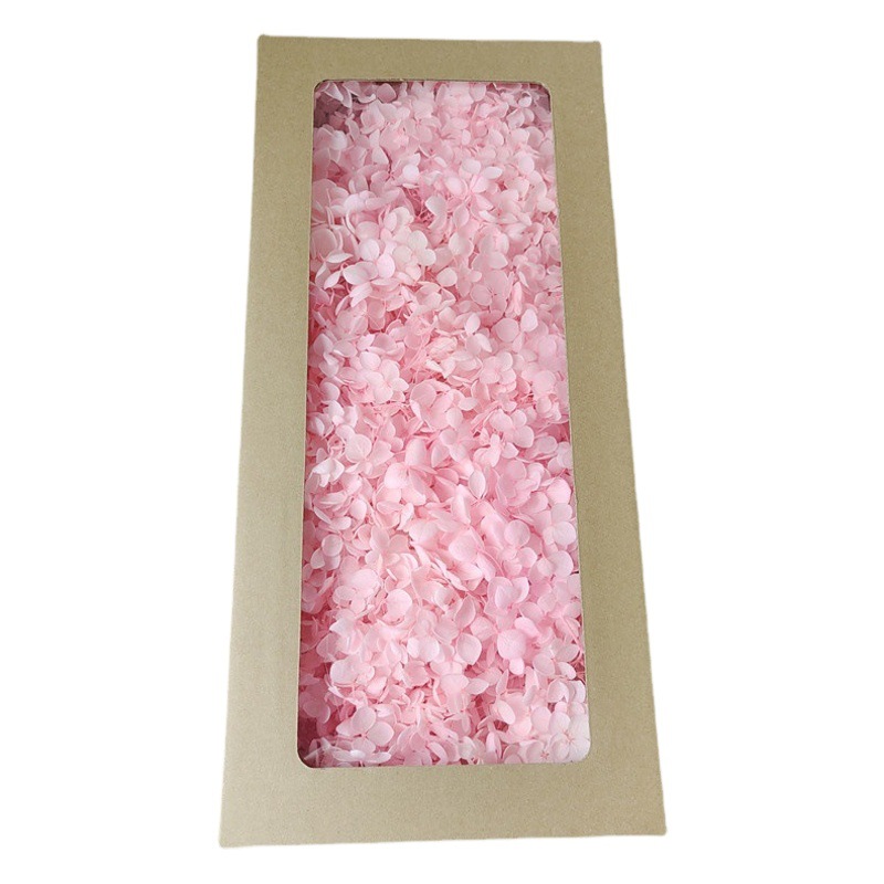 Flor eterna Hortensia Anna pequeña hoja flor seca flor real árbol de Navidad ventilador hecho a mano ramo DIY material paquete flor