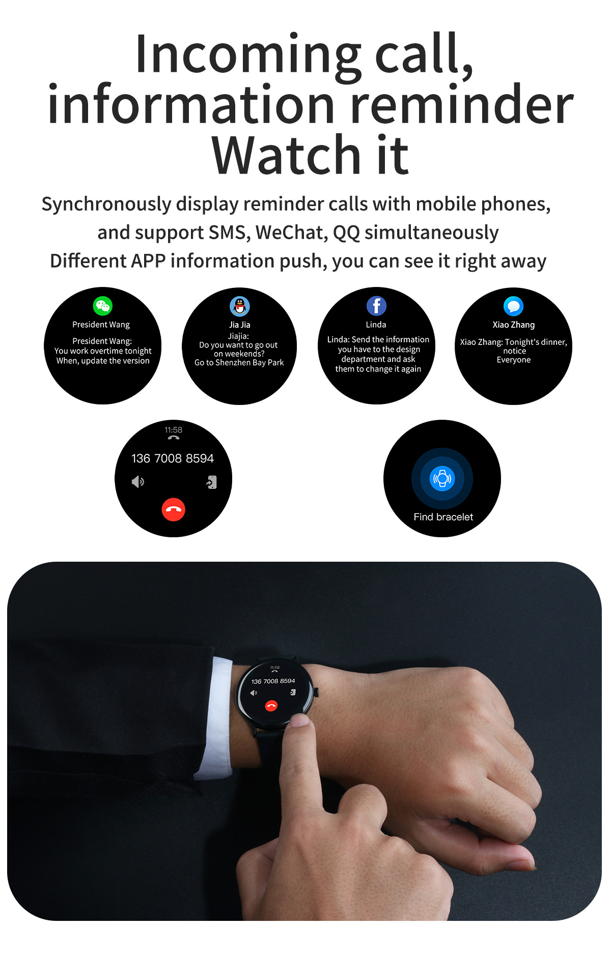 QW13 Smart Watch Fashion Watch Heart Rate Sleep Monitoring_voghion.com