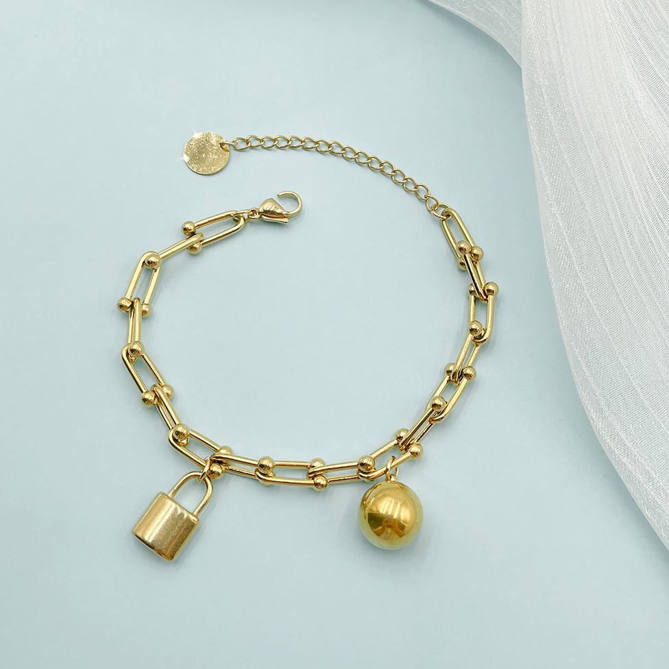 Fashion Lock Stainless Steel Plating Bracelets 1 Piece