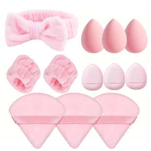 Spa face wash skin care headband wristband suit beauty egg triangle puff face puff finger puff makeup suit