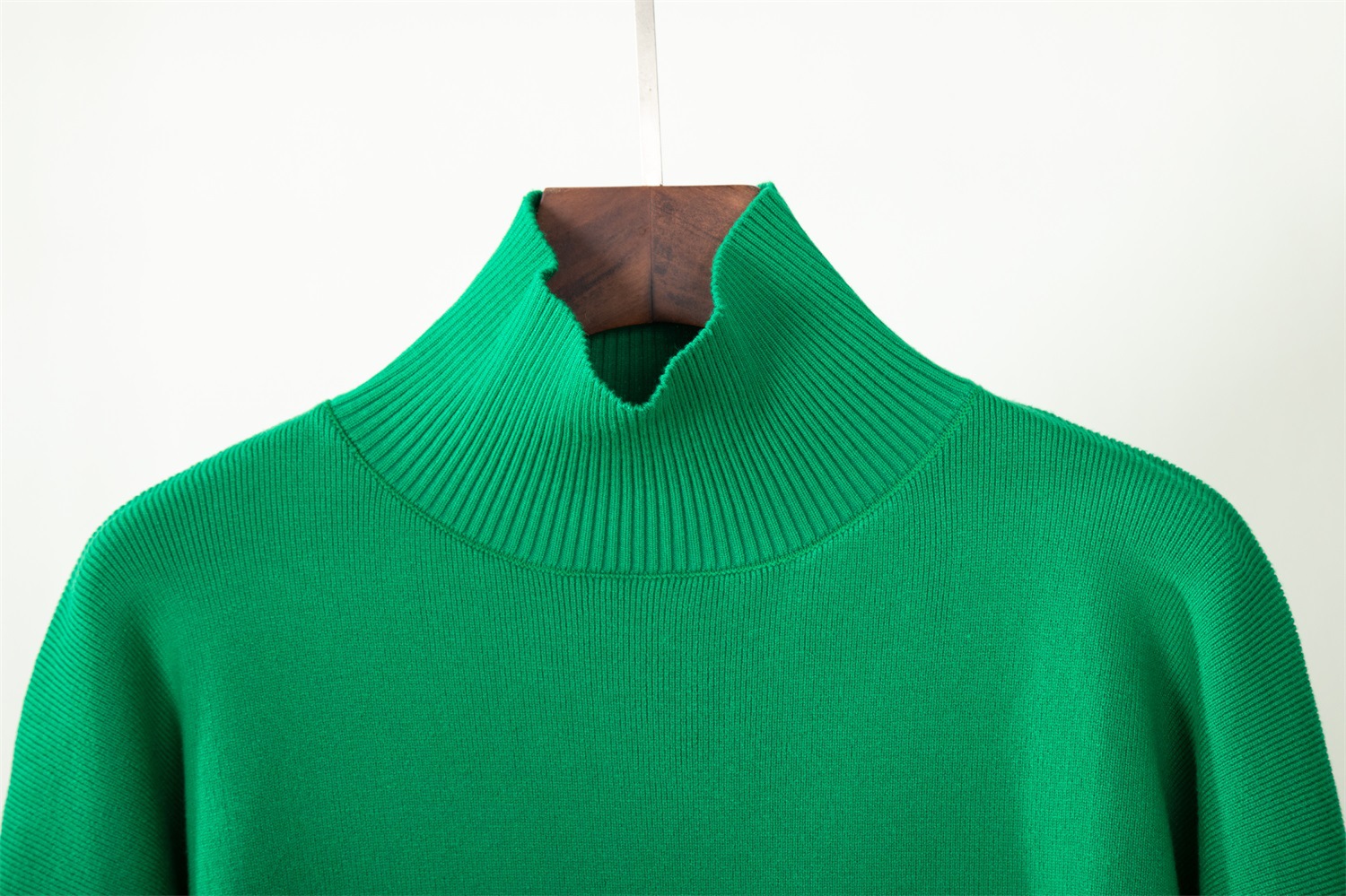 Pull tricoté à col semi-haut de couleur unie pour la mode automne-hiver, pull chaud simple et ample_voghion.com