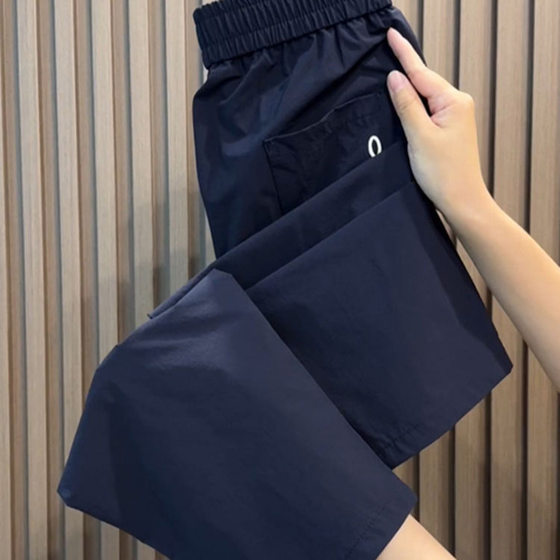 2025 Summer New Arrival Lattice Quick-drying Casual Pants Loose Breathable All-match Ankle-length Pants High Waist Slimming Haren Pants Sports