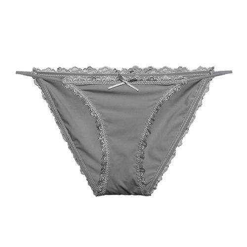 Minimalist and slightly sexy* lace seamless milk silk Japanese girl's cute bow ice silk briefs for women