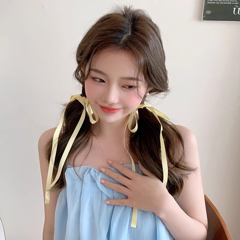 Explosión trenzada cinta de cabello tocado doble cabello arco de cola de caballo correa de cabello para mujeres correa de cabello correa de cabello flotante