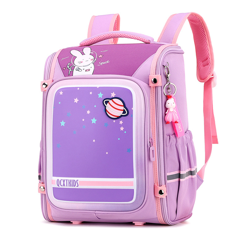 Peces naturales de la escuela primaria estudiante mochila femenina Grado 2-6 completo espacio abierto bolsa de impresión logo de una sola pieza de entrega transfronteriza