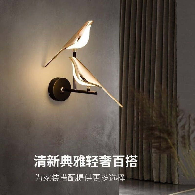 Bedside Wall Lamp Bird Lamp Bedroom Living Room Corridor Wall Decorative Lamp Modern Minimalist Internet-Famous Wall Lamp Magpie Bedside Wall Lamp Bird Lamp Bedroom Living Room Corridor Wall Decorative Lamp Modern Minimalist Internet-Famous Wall Lamp Magpie