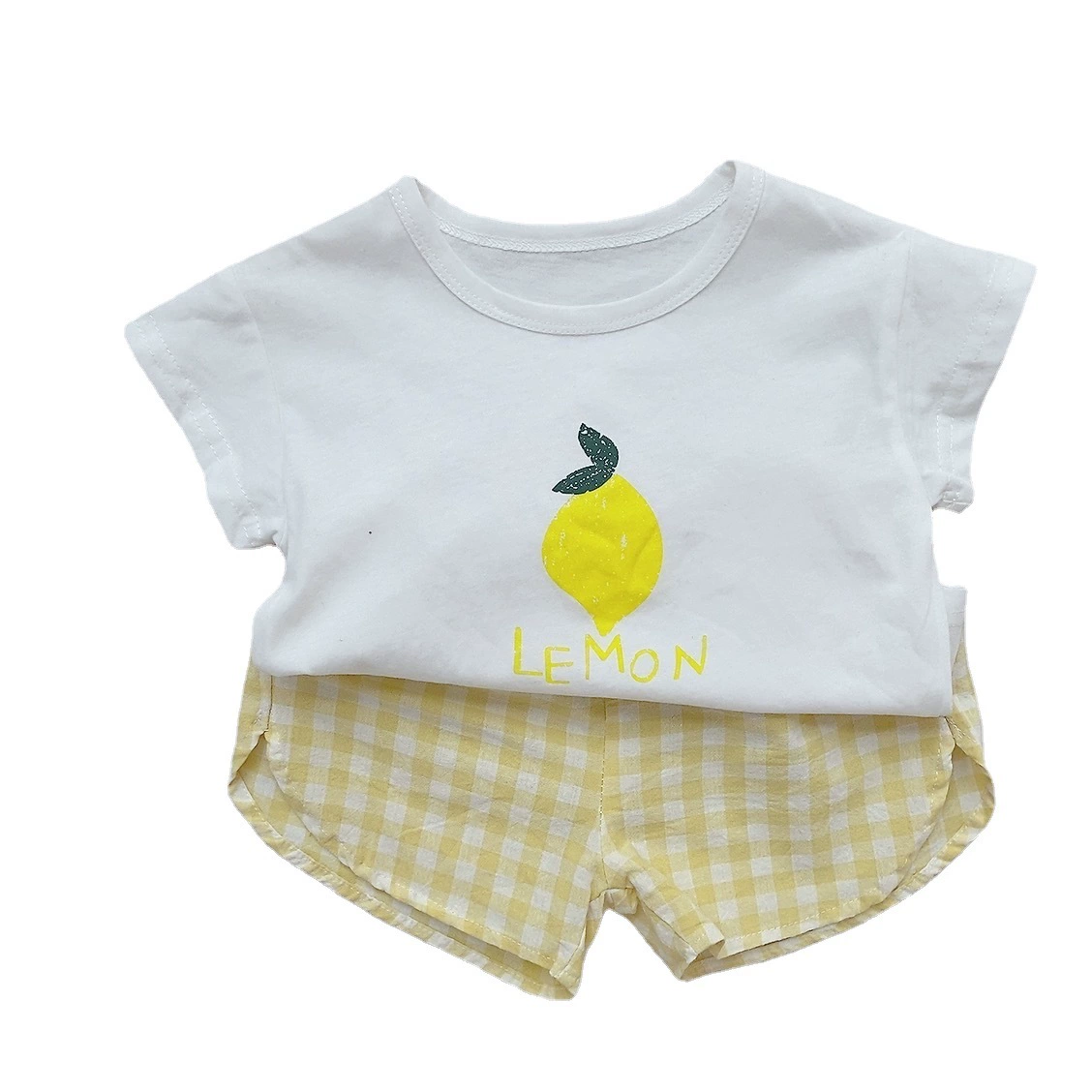 Children's set, brand fruit cotton cartoon summer clothing for early age, Korean style