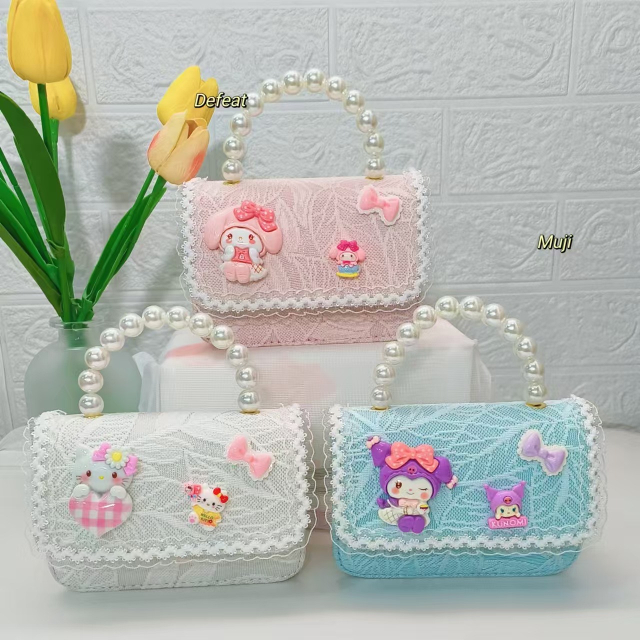 Melaty Kulomi bolso de cambio para niños niñas bolso de perlas bolso de hombro bolso de cadena bolso de princesa