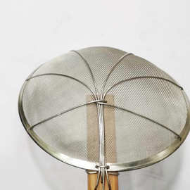 笊篱商用不锈钢网漏炸厘竹柄线漏油炸过滤网勺捞面勺笊篱密漏批发