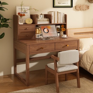 Solid Wood Small Apartment Desk Home Bedroom Writing Study Table Modern Simple Office Desk with Drawer Small Table