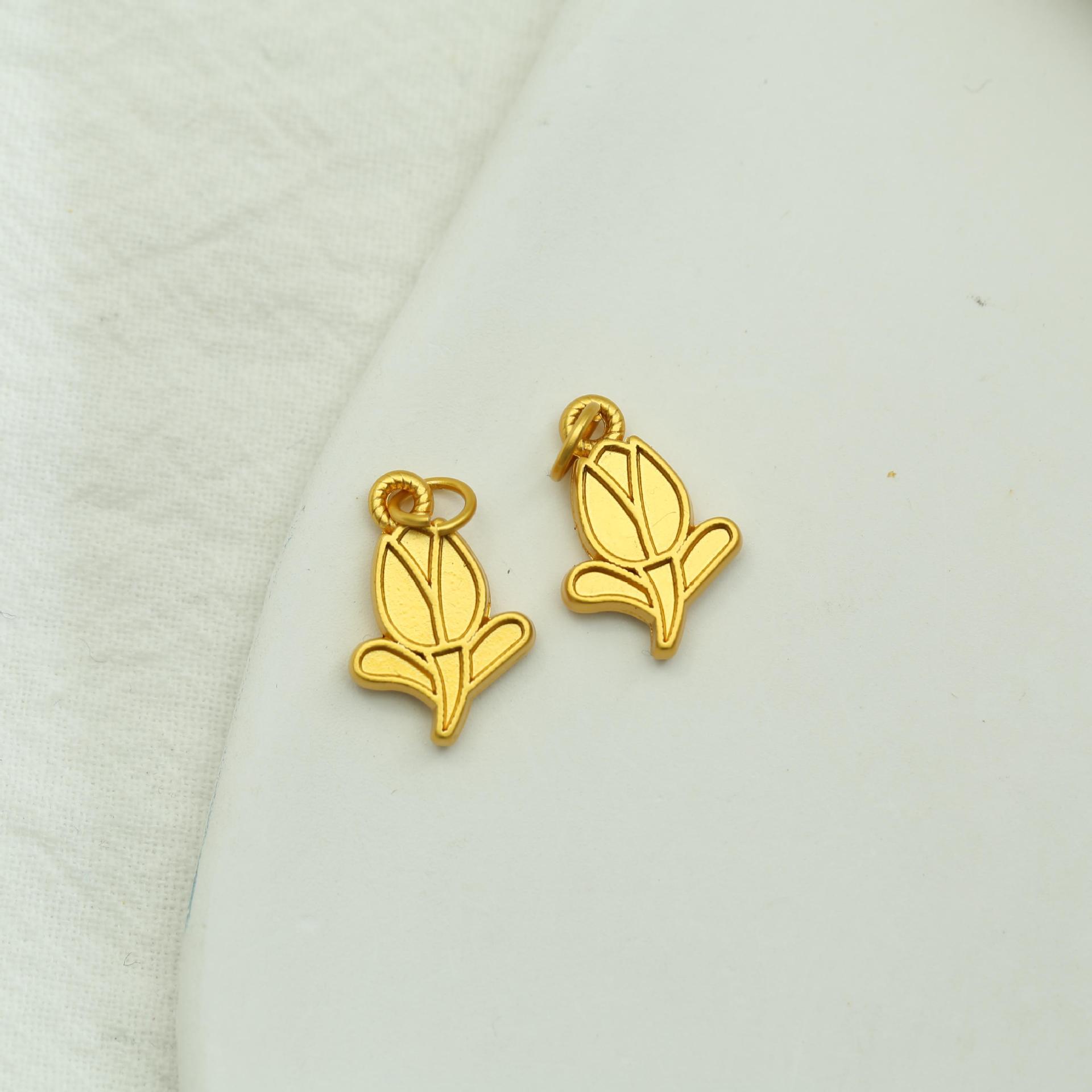 No se desvanece durante mucho tiempo, accesorios de bricolaje de oro antiguo, colgante de tulipán, collar de esmalte pintado a mano, cadena de clavícula, accesorios de joyería