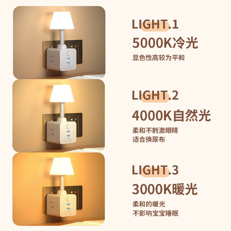 遙控插電小夜燈插座式床頭臥室睡眠嬰兒餵奶寶寶月子柔光護眼檯燈