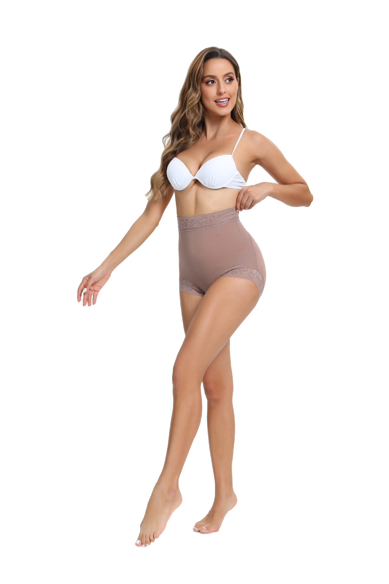 Nuevas pantalones interiores transfronterizas europeas y estadounidenses de estilo deportivo de acondicionamiento físico de cintura alta damas abdominales ajustados