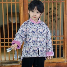 儿童唐装2025秋冬季中国风男童穗穗平安棉衣宝宝中式旗袍