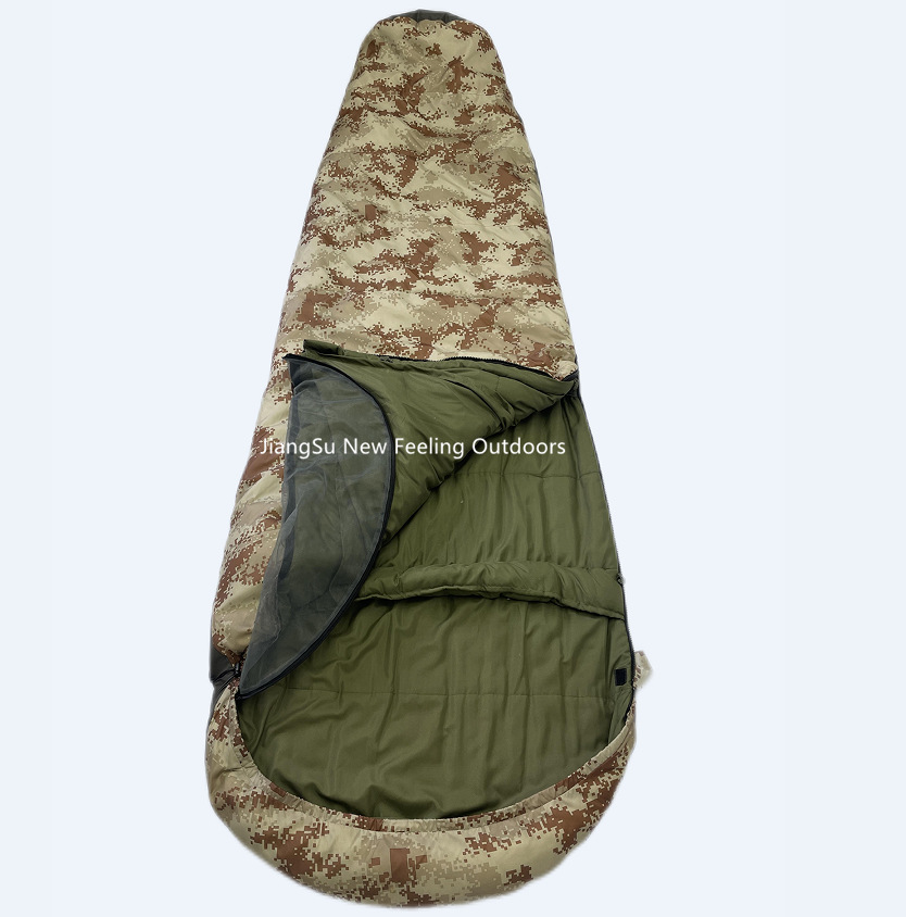 도매 수출 인기 아마존 위장 응급 침낭 개별 군인용 침낭 제조업체 직판 야외 군용 녹색 캠핑