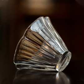 日式花瓣小茶杯子单杯专用耐热玻璃品茗杯水晶主人杯透明日式