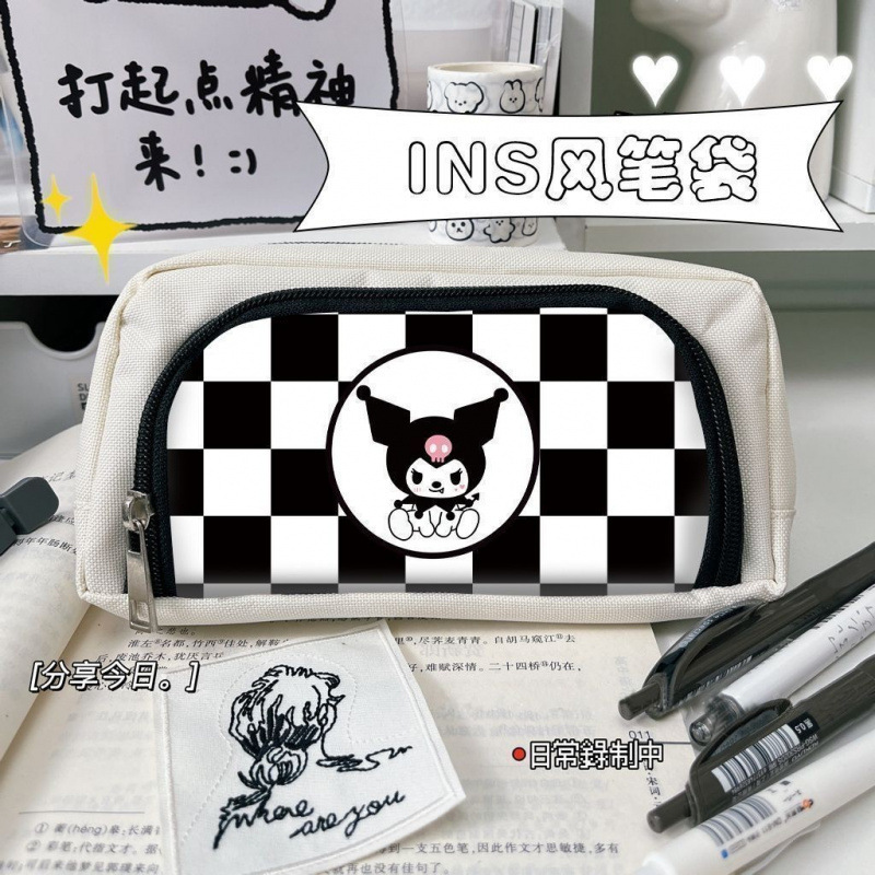 Bolsa de bolígrafo a cuadros de kulomi