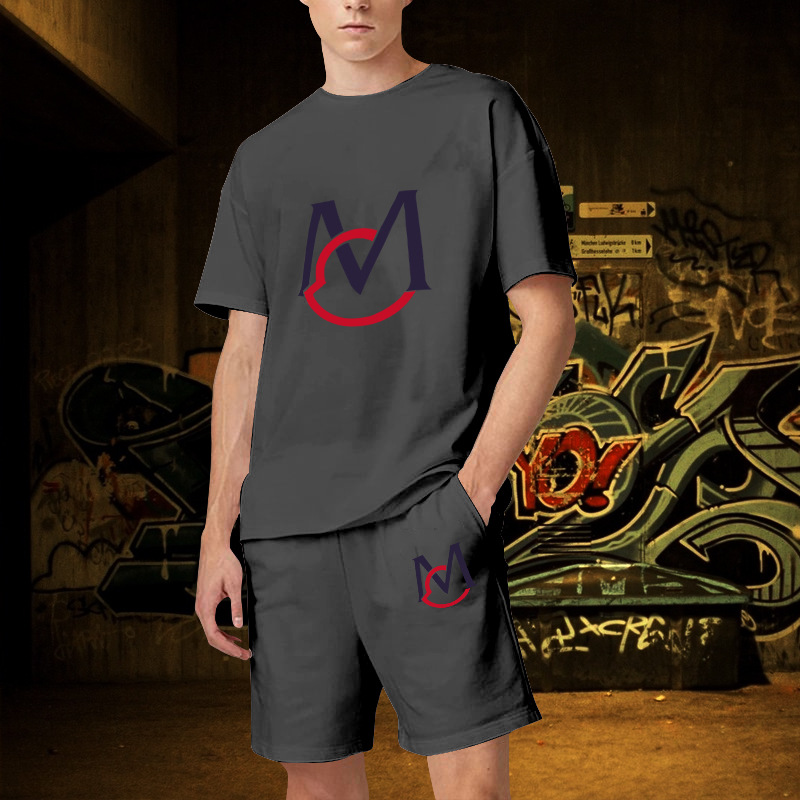 2023 nuevos deportes casuales camiseta de los hombres de verano de fitness shorts camiseta traje de running traje de manga corta de los hombres de comercio exterior