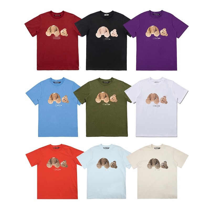Factory wholesale fashion brand angel decapitated teddy bear printed T-shirt loose men's and women's ins lovers short sleeve T-shirt Factory wholesale fashion brand angel decapitated teddy bear printed T-shirt loose men's and women's ins lovers short sleeve T-shirt