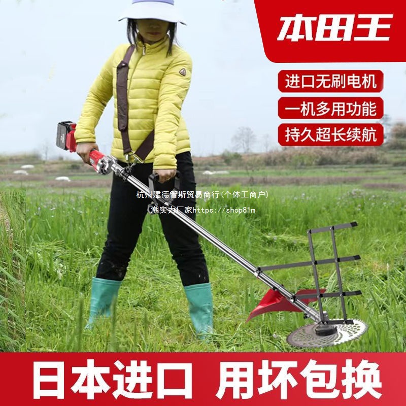 电动割草机小型家用除草机锂电池充电式农用草坪机多功能打草