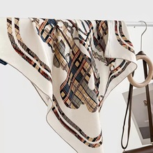 大牌感高档双面异色真丝丝巾女重磅斜纹提花桑蚕丝70方巾伴手礼