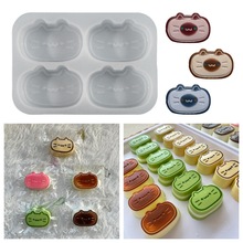 猫咪捏捏模具4连半熟芝士小猫捏捏乐软胶解压玩具手工diy硅胶模具