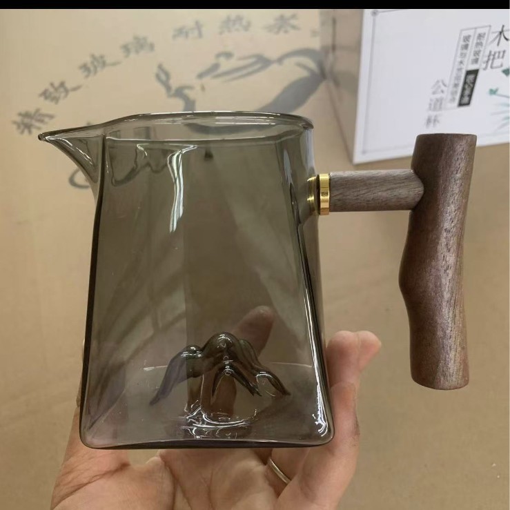 厚い公道カップ高級ガラス公道カップグラス分茶器漏れフィルタ付き耐熱観山カップ|undefined