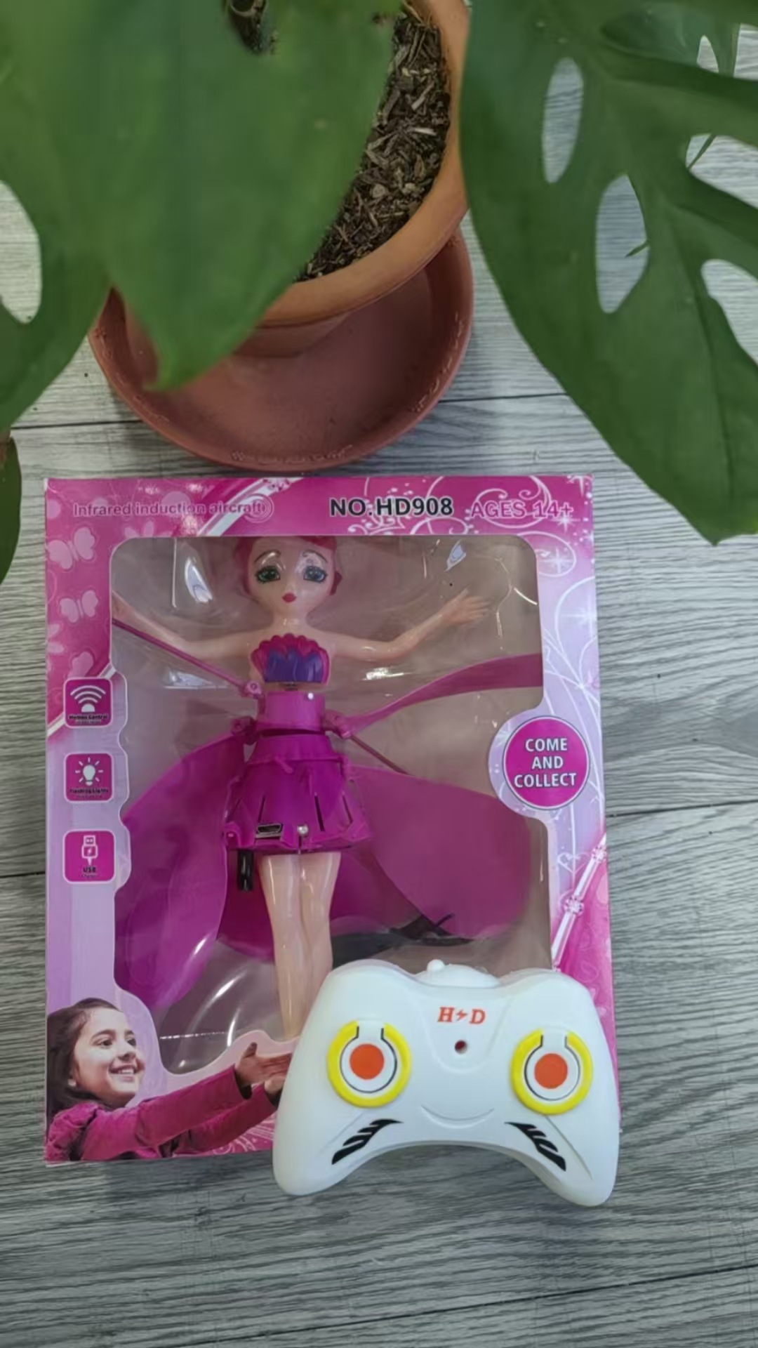 Pink induction fairy official standard configuration [window color box + remote control]