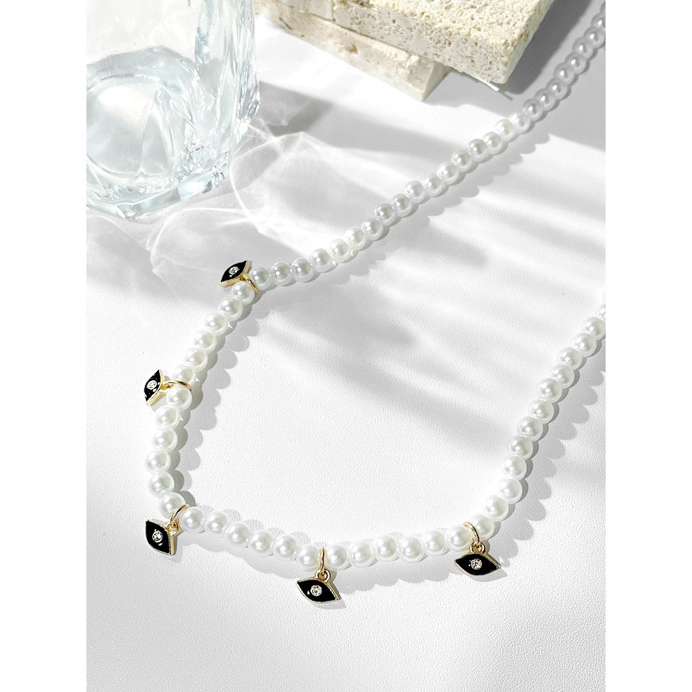 Fashion Devilu0027S Eye Imitation Pearl Alloy Womenu0027S Necklace 1 Piece