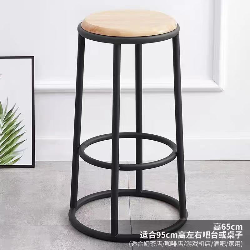 65cm 높이의 원목 상판 + 블랙 탄소강 프레임