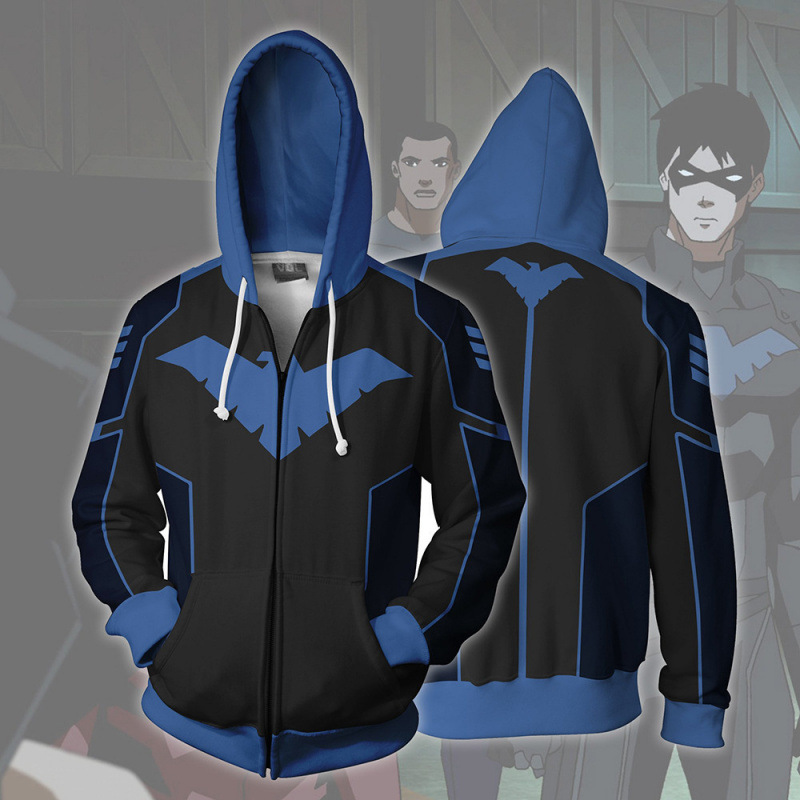 New Dc Marvel Hero Batman Nightwing 3D Sweatshirt Cosplay Anime Digital Print Hoodie for Men New Dc Marvel Hero Batman Nightwing 3D Sweatshirt Cosplay Anime Digital Print Hoodie for Men