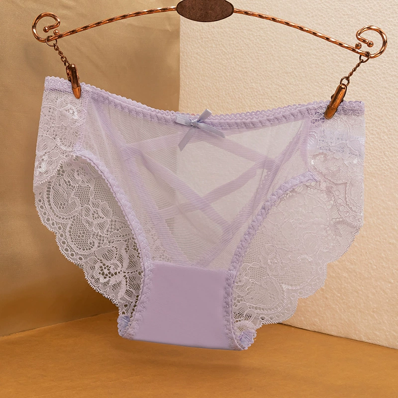 Стрейни lace сексуальные тонкие брюки с бантом, хлопковое нижнее белье, брюки, умеренная талия