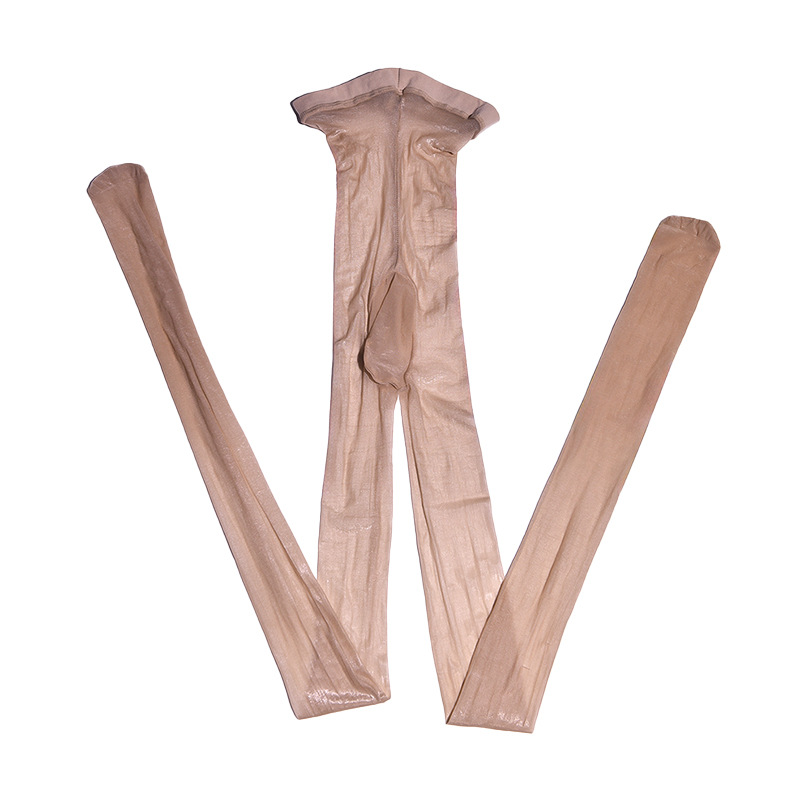 Medias de entrepierna de primera línea para hombres brillantes ultra-Delgado 0,01 cintura alta Aurora calcetines JJ set sexy piernas sedosas sexy pantimedias