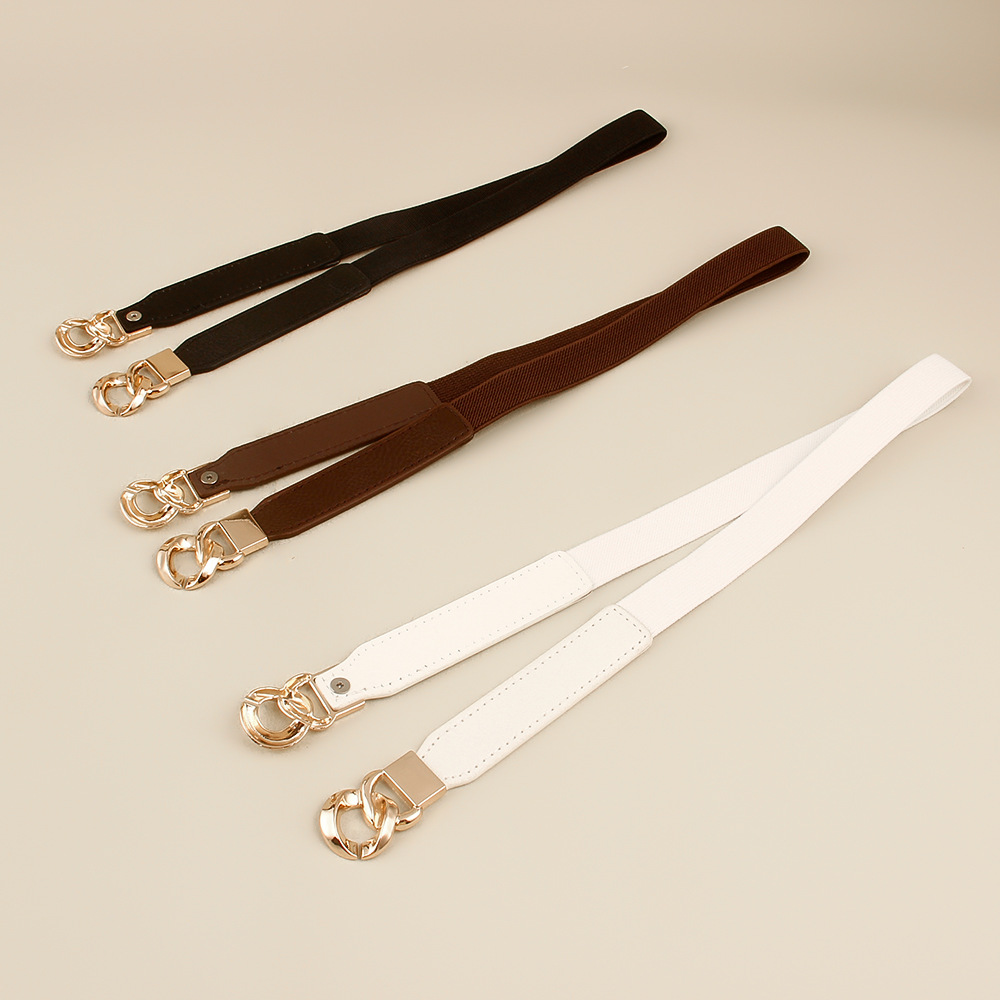 Simple Style Geometric Pu Leather Alloy Plating Women's Leather Belts 1 Piece display picture 10