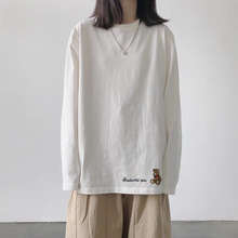 白色纯棉长袖t恤女秋季打底小衫可外穿卫衣叠穿内搭上衣白体秋衣