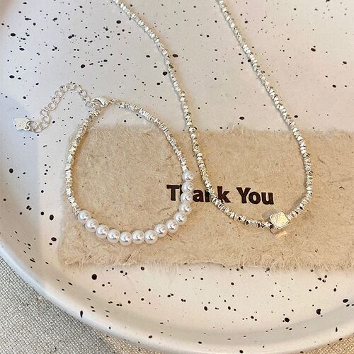 Metal Scrap Silver Necklace, Light Luxury, Unique Style, Versatile Bracelet, Simple Personality, Sister-in-law, High-end, Clavicle Chain, Trendy