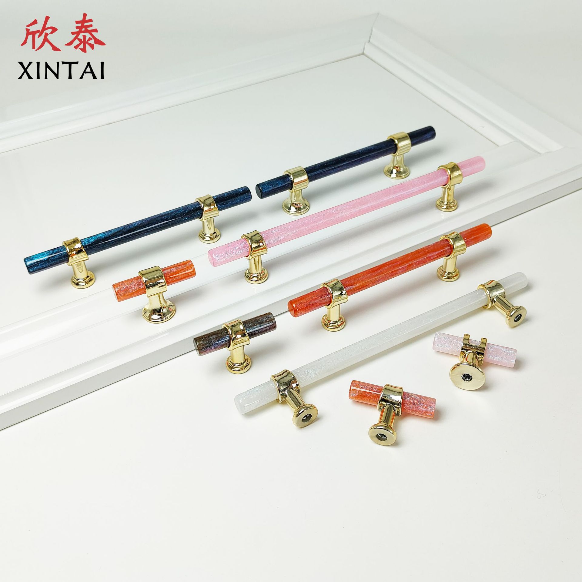彩色亞克力拉手金加白櫥櫃衣櫃櫃門把手抽屜床頭櫃塑料單孔T拉手