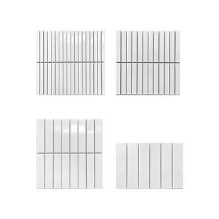 White Mosaic Tile Kitchen Bathroom Wall Tile Floor Tile Arc Bamboo Commercial Background Tile