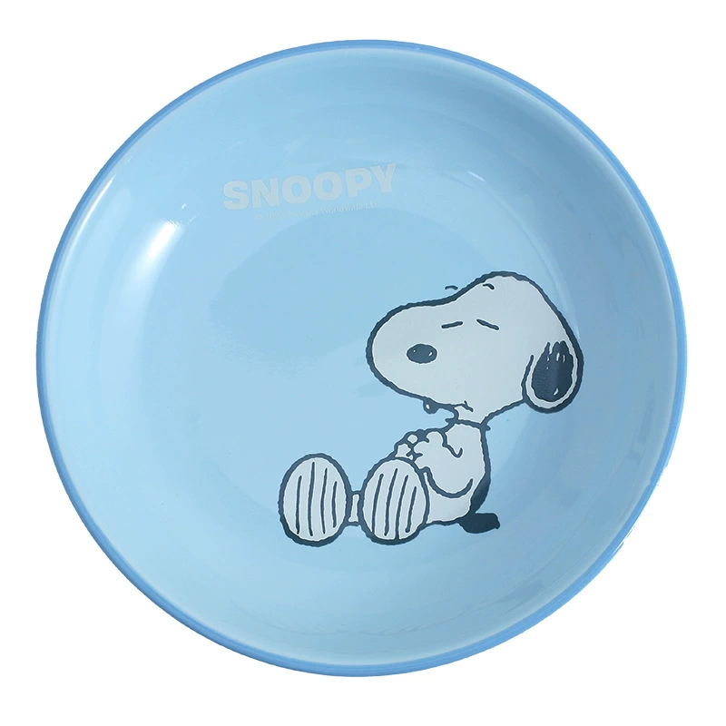 Snoopy史努比盘子菜盘家用套装牛排盘碟子创意深圆形陶瓷水果盘子