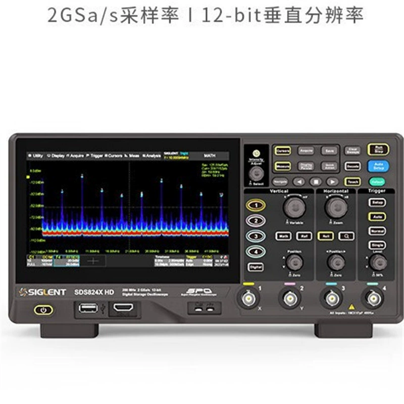 Цифровой осциллограф Dingyang с разрешением 12 бит, 200 МГц, 4 канала, дискретизация 2 ГГц, SDS824X HD