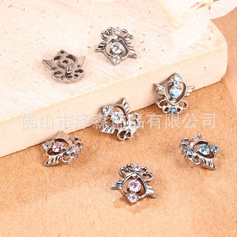Pointed titanium steel lip stud product view