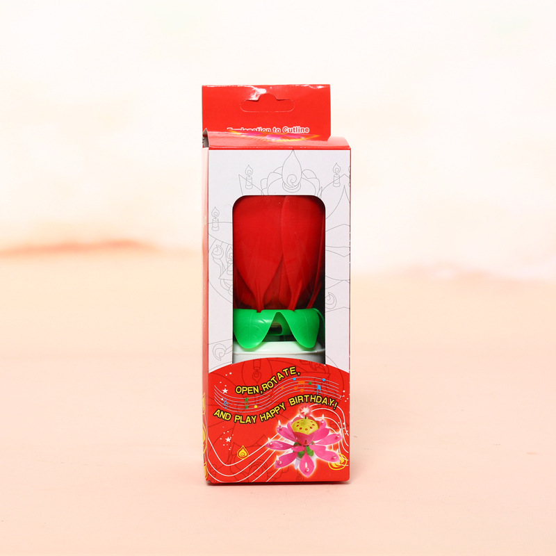 Triángulo transfronterizo pierna giratoria Lotus vela cumpleaños pastel decoración creativa fiesta música electrónica Lotus vela