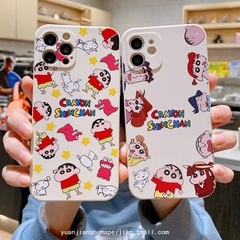 蘋果13promax手機殼卡通蠟筆小新適用iphone12全包硅膠15情侶款