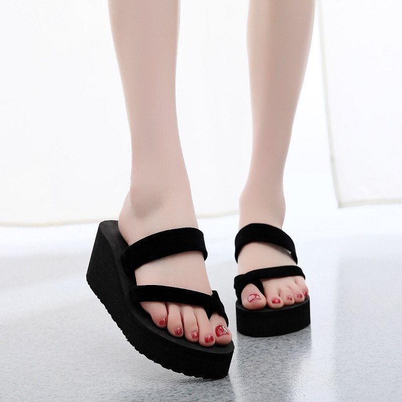 Slippers Women's Flip-Flops Women's Outer Wear Wholesale Personality Summer Fashion Cross-Border Thong Toe Thick Sole Foreign Trade Beach Internet Celebrity