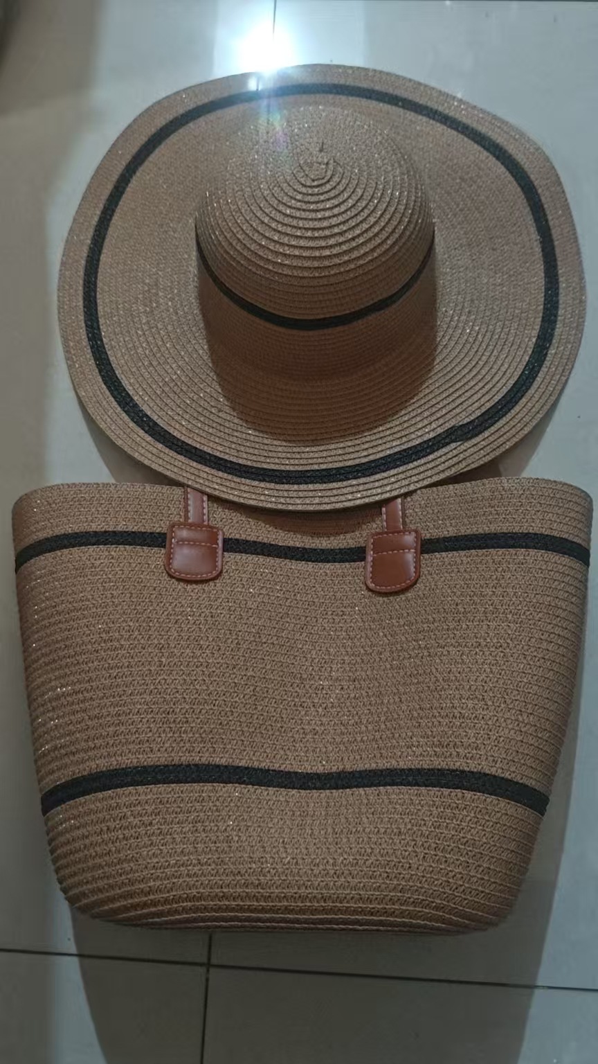 Trendy Straw Shoulder Bag Large Capacity Woven Tote Bag French Style Beach Handbag For Seaside Vacation - Thumbnail 7